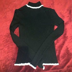 Long sleeve ribbed turtleneck sweater